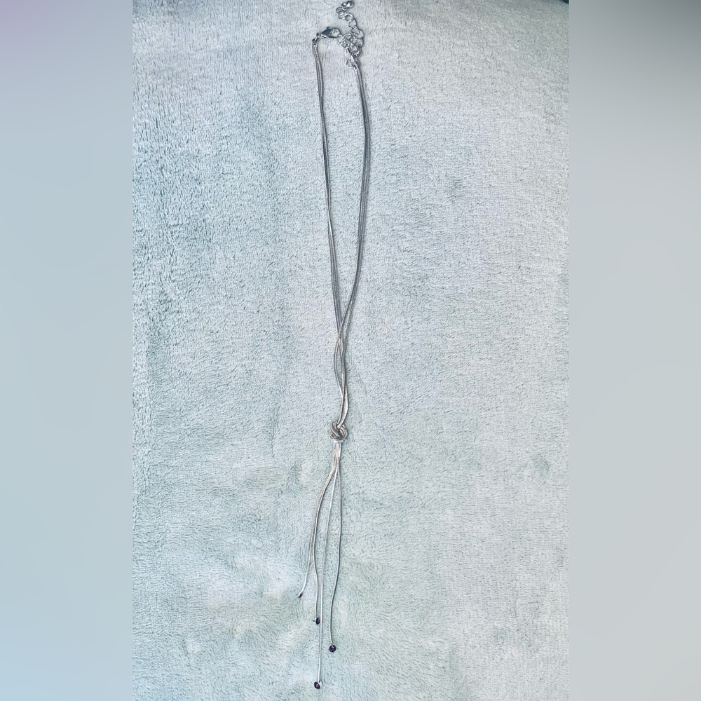 Elegant Silver Necklace with Purple Accents